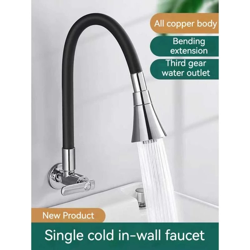 Kitchen Faucet Rotate Flexible Cold Tap Wall Mounted Faucet Two ...