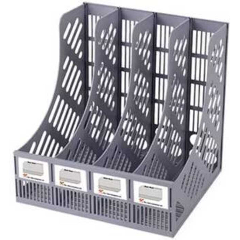 FQ648 Four-Grid 4-Section Document Rack Office Frame 4-Row Holder Soft ...