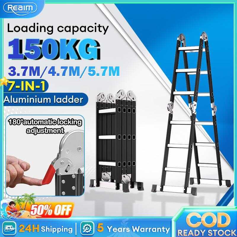 Articulated Ladder 7 Positions Heavy Duty 500KG Foldable Aluminum ...