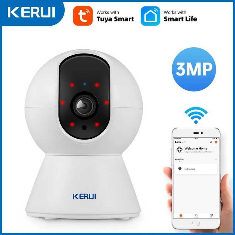 Xj KERUI Wireless 3Mp Tuya Smart Mini Wifi IP Camera Indoor Security ...