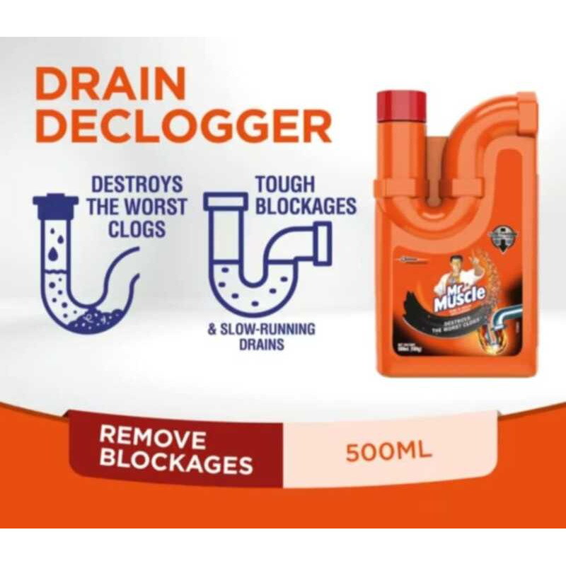 COD Mr. Muscle Sink & Drain Declogger 500Ml 44D | Shopee Philippines