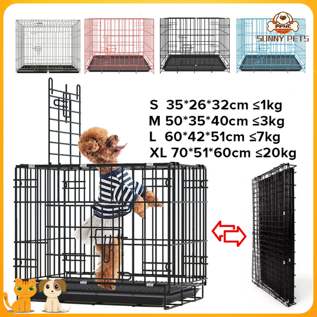 Pet Cage Collapsible with Poop Tray for Dog cage Cat Rabbit Puppy ...