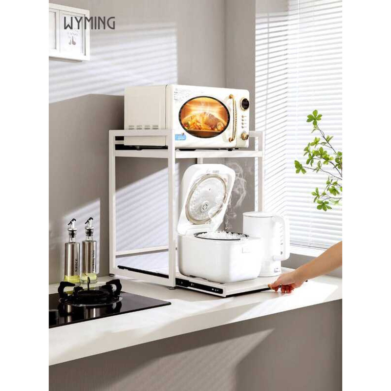 Pull-out Kitchen Rice Cooker Microwave Integrated Storage Rack Multi ...