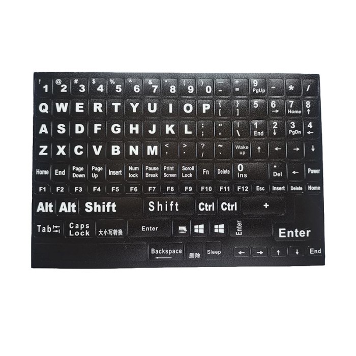 Full Keyboard English Black White Letters Transparent Background Orange ...
