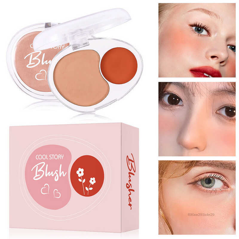 2 Colors Cream Blush Palette Soft Potato Texture For Natural Flush Long ...