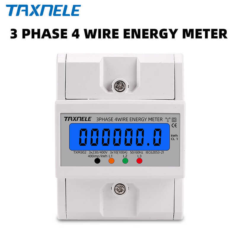 Din Rail 380V 3 Phase 4 Wire Electronic Watt Power Consumption Energy ...