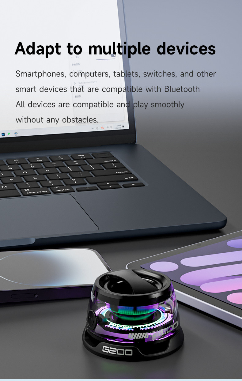 G200 Mini Magnetic Bluetooth Speaker with RGB Bluetooth 5.3 Phone ...