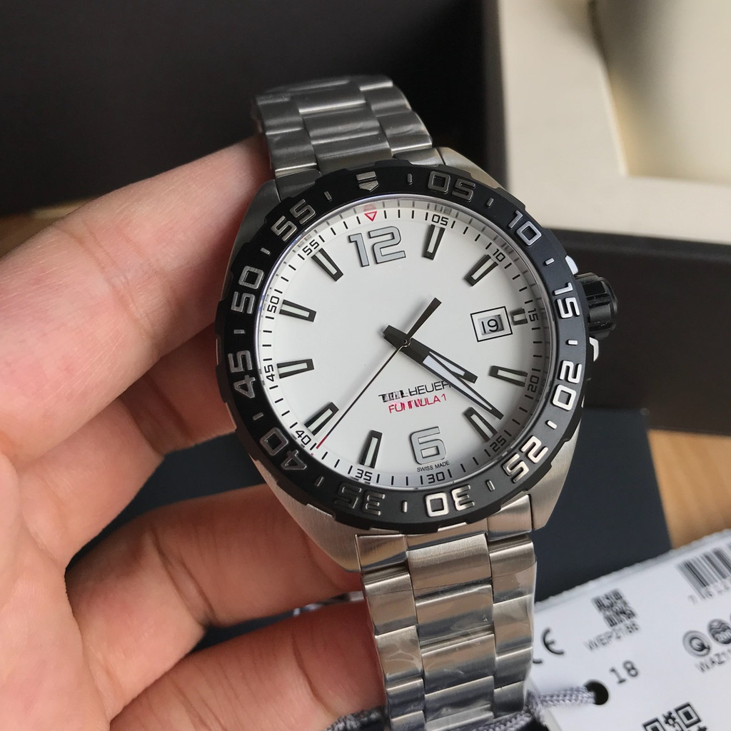 TAG Heuer F1 43MM F7 white Dial Men's Wrist Watch - Minimalist Fashion ...