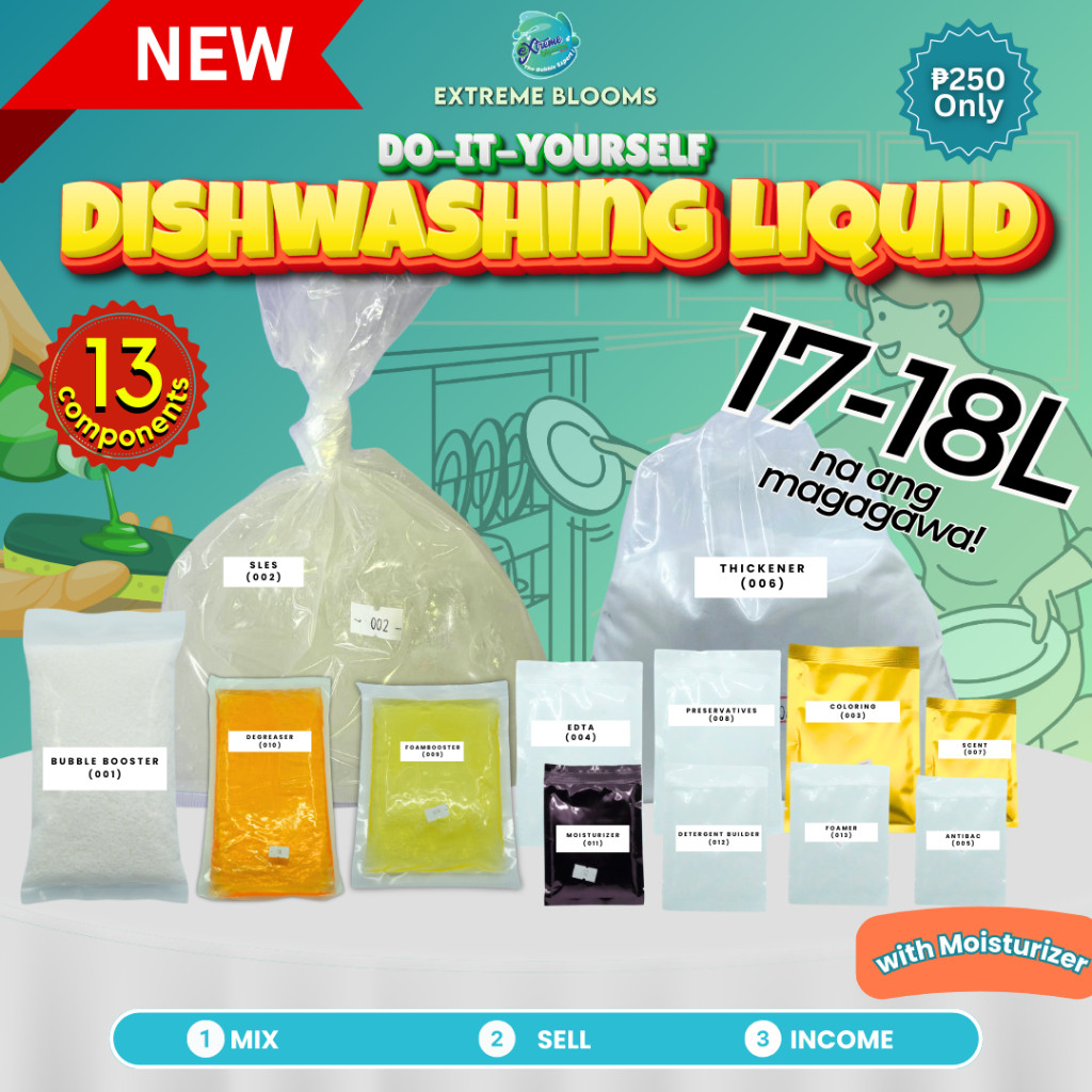 PREMIUM Dishwashing Liquid Kit / 13 COMPONENTS / 17-18 liters yield ...
