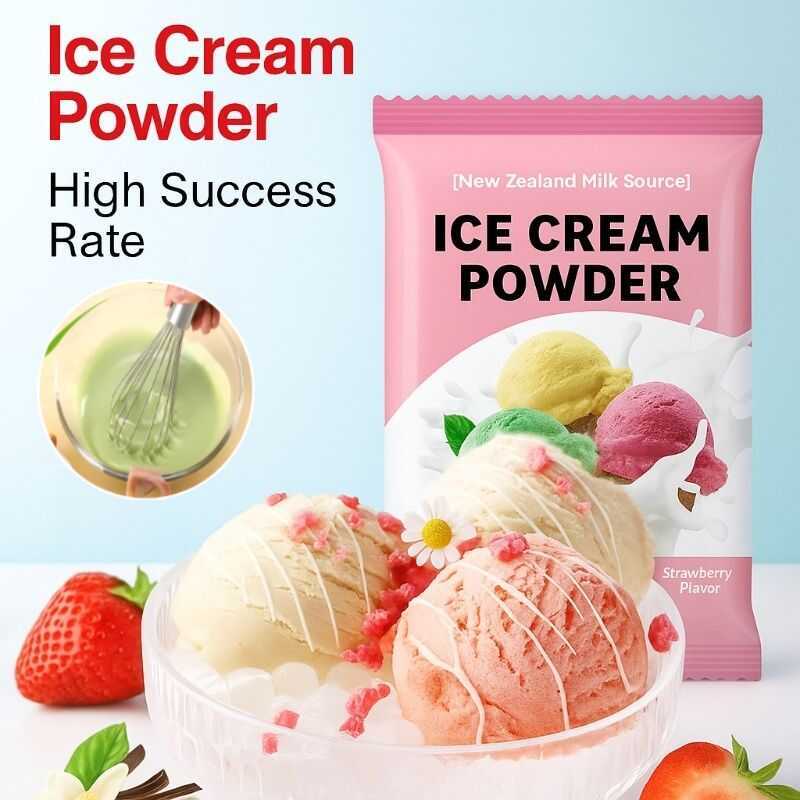 Homemade DIY Dessert Materials Of Ice Cream Powder Various Flavors ...