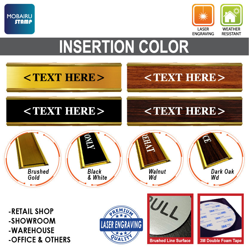 DOOR / Wall SIGN COLOR UV with Frame -Variety Color Plate - 5 Sizes ...
