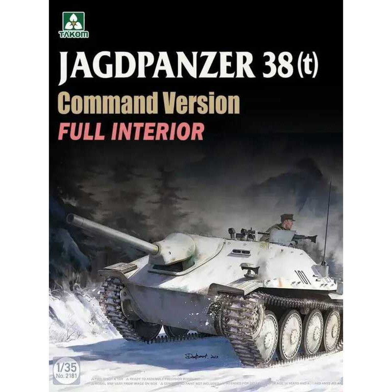 TAKOM 1/35 Assembly Model 2181 Jagdpanzer 38 T Command Version Full ...