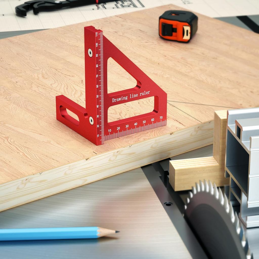 COD Alloy Triangle Ruler with 45°/90° Angles, Multi-Angle Measuring ...