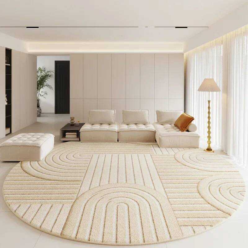 Modern Rugs for Bedroom Fluffy Soft Lounge Rug Thick Cloakroom Round or ...