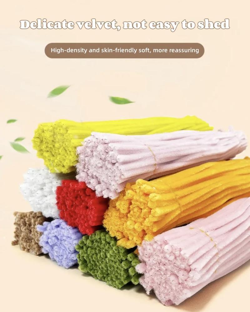 【100PCS】Macaron Fuzzy Wire Handmade DIY Handmade Flower Packaging ...