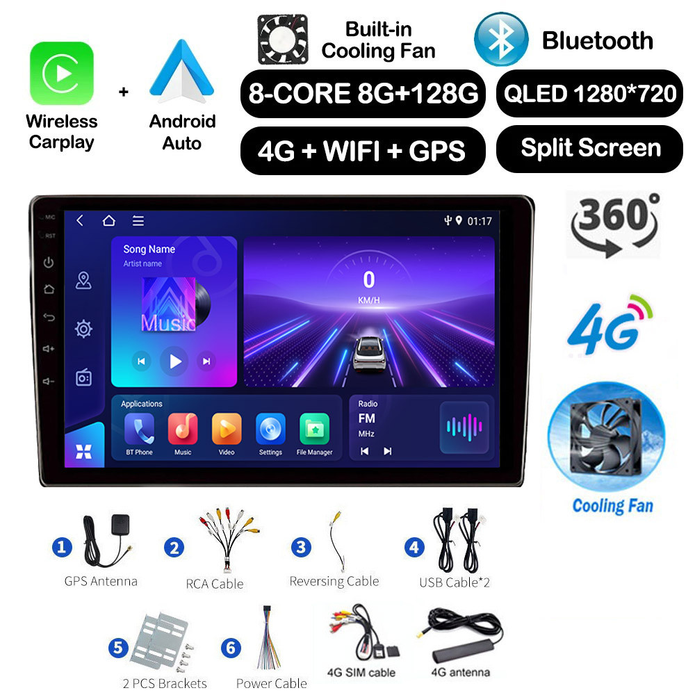 (8GB+128GB 8Core 4G SIM Cooling Fan)10.1