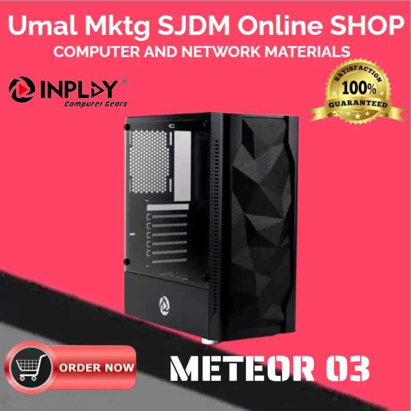 INPLAY Meteor 03 BLACK / WHITE Mid Tower Gaming PC Case Black Desktop ...