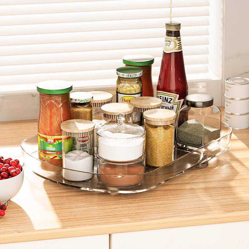 Refrigerator Square Turntable Beverage Organizer Spice Drink Rack ...