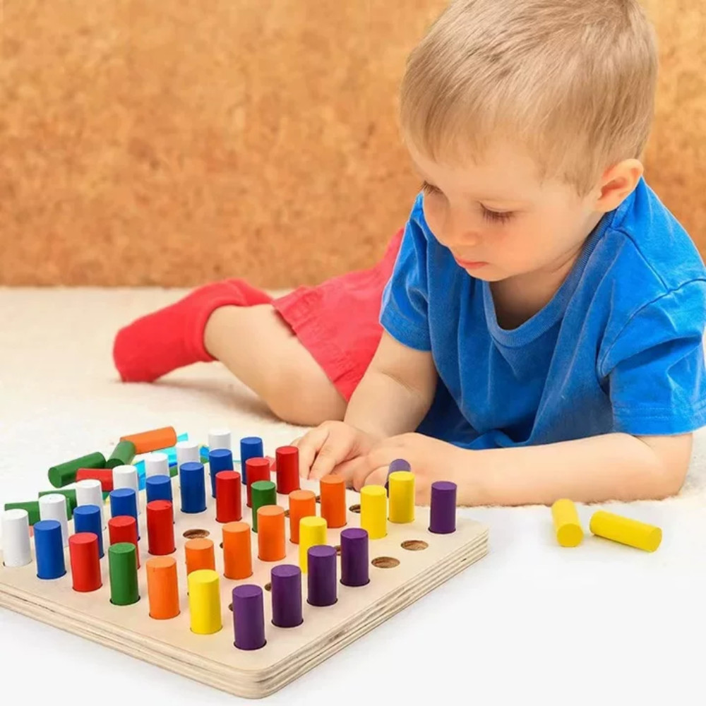 toddler fine motor skills toy montessori wooden peg game for 3 year ...