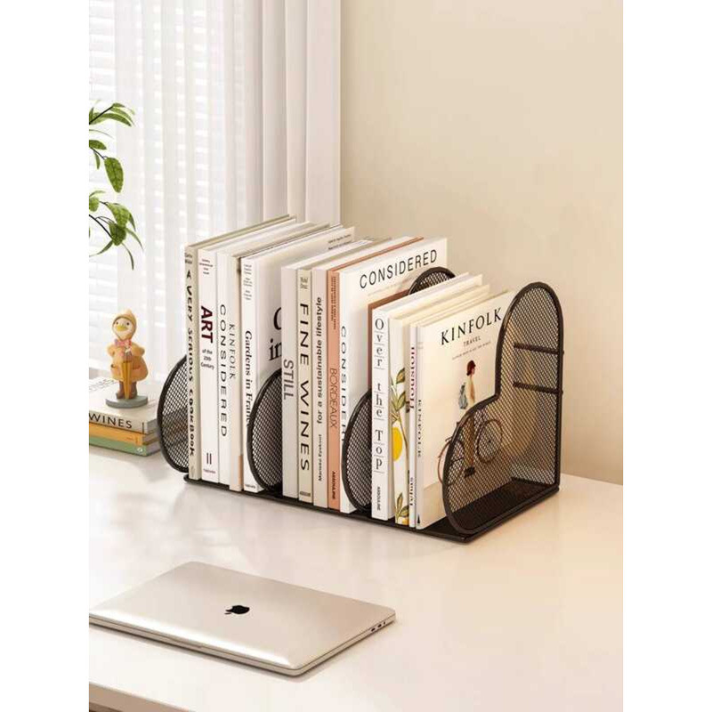 Iron Art Bookshelf Student Desktop Reading Rack Tabletop Heart-shaped ...