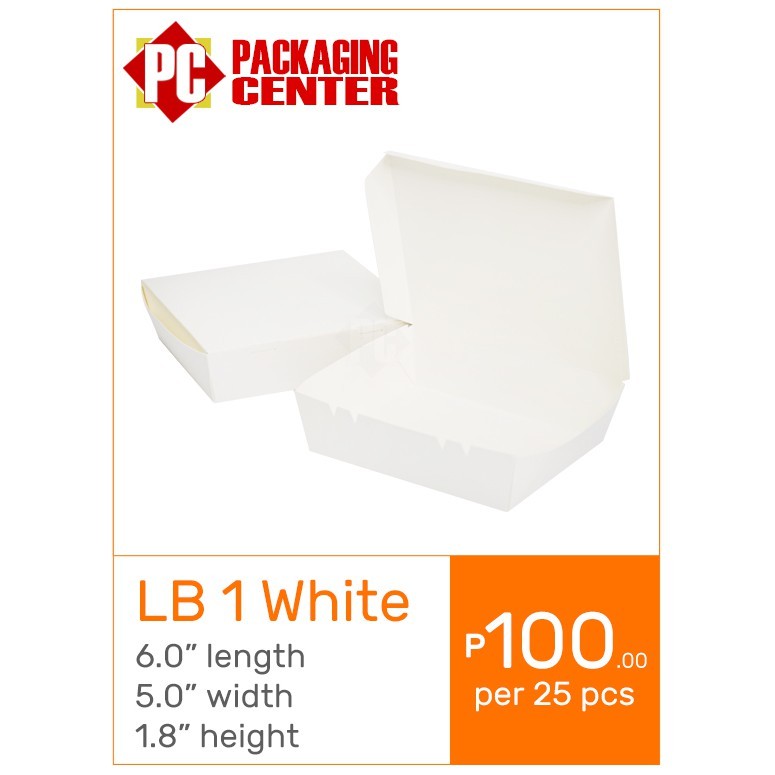 LB1 White Meal Box by 25pcs per pack, COD Nationwide! | Shopee Philippines
