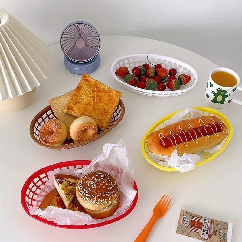 12*Food Serving Tray Basket Oval for Burger Unliwings Fries Nachos Rice ...