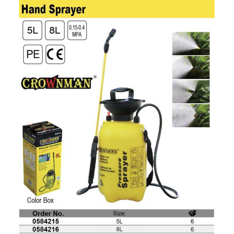 CROWNMAN Shoulder Type Hand Sprayer 8L Large Big Pressure Pressurized ...