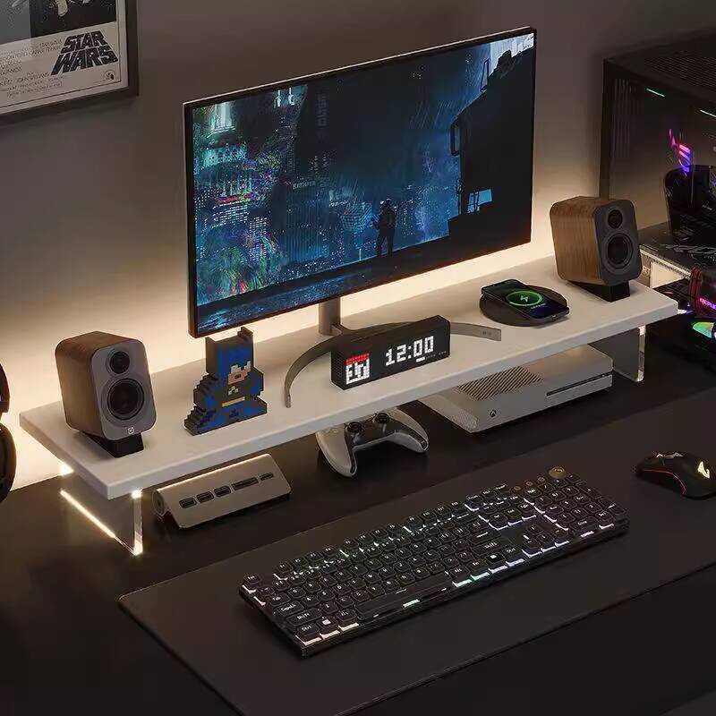 Stand High Acrylic Floating Computer Monitor Riser Home Desktop ...