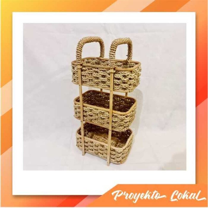 o / 3 Layer Rattan Storage / Rattan Box / Rattan 3 Layer Organizer ...