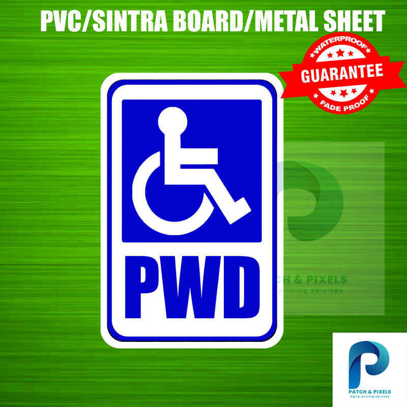 Patch and Pixels PWD Sign/Priority Lane Laminated/PVC/Sticker/Metal ...