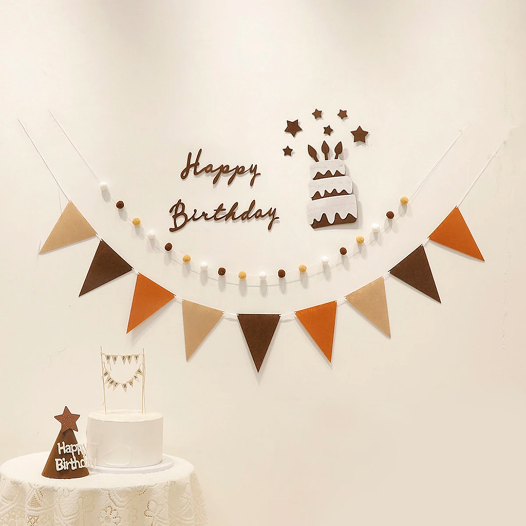 Birthday Banner Multicolor Triangles Flags for Kids Happy Birthday ...