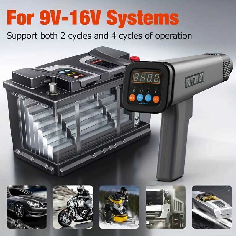 KZYEE KT60 Digital Timing Light – 9V-16V Ignition System Strobe Lamp – LED Timing Gun