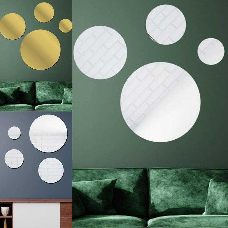 3D Mirror Sticker Acrylic Wall Mirrors Round Stickers Plastic Hotel ...