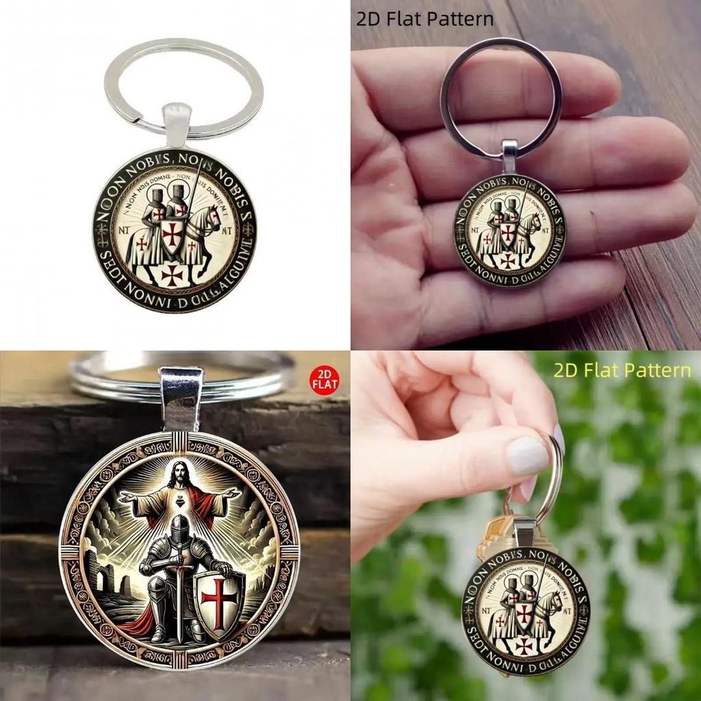 Order Templar Medieval Keyring With Glass Construction For Wedding And ...