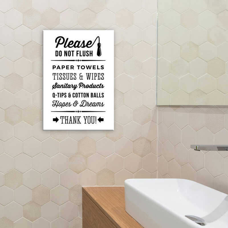 Acrylic LE Sign Restroom Please Do Not Flush Tissue Hopes Dreams Funny ...