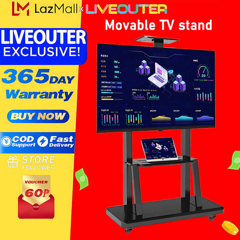 LIVEOUTER TV Racks With Bracket Adjustable Upper And Lower Stand ...