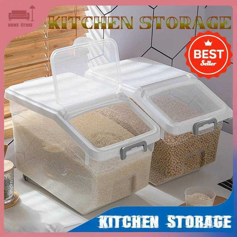 -Proof Rice Bucket Plastic Storage Box Large Capacity Kitchen Rice ...