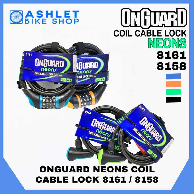 F7 ONGUARD COIL CABLE LOCK NEONS 8161 COMBINATION TYPE / 8158 KEY ...