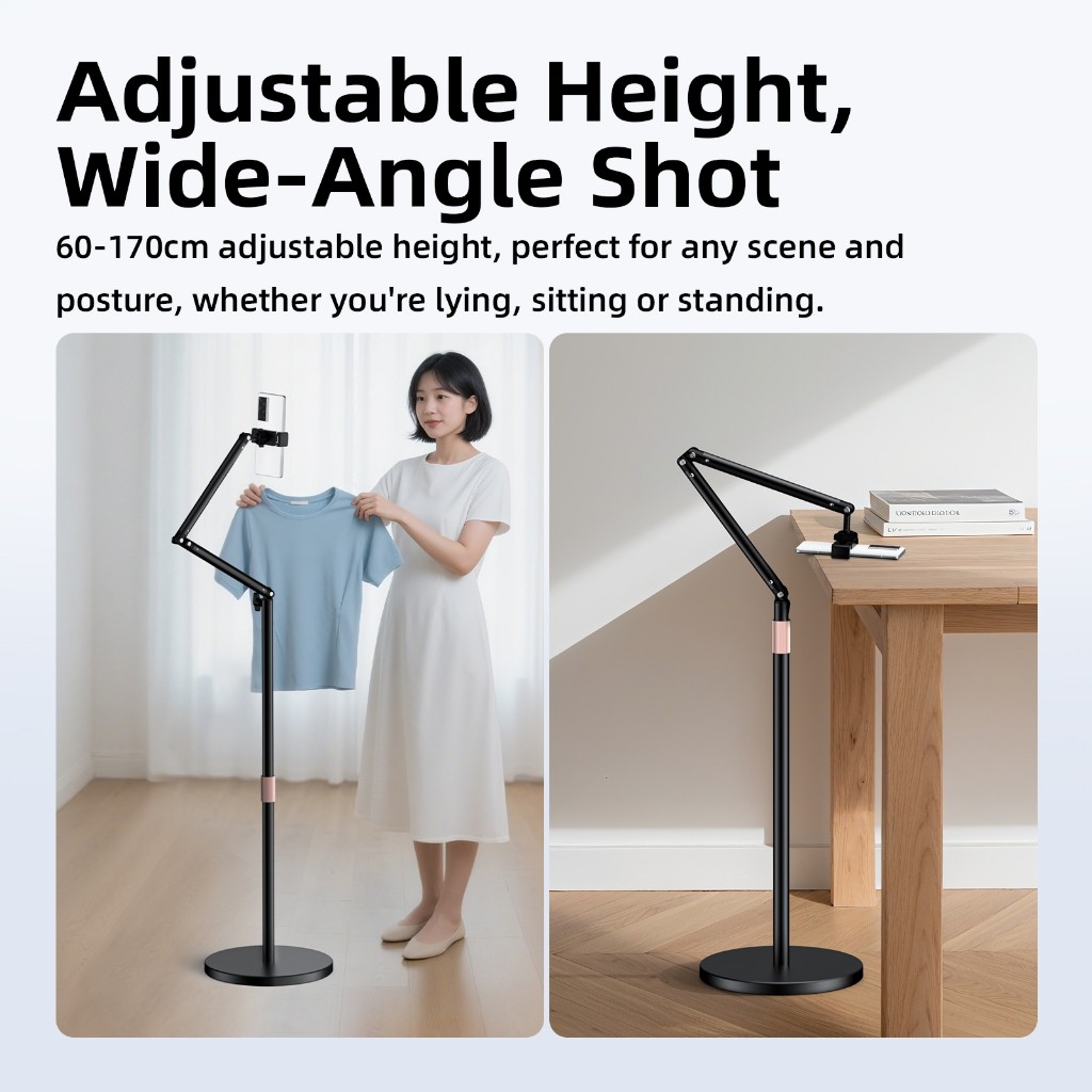 GOOJODOQ Floor Stand Live Streaming Stand For Tablet 720° Flexible ...