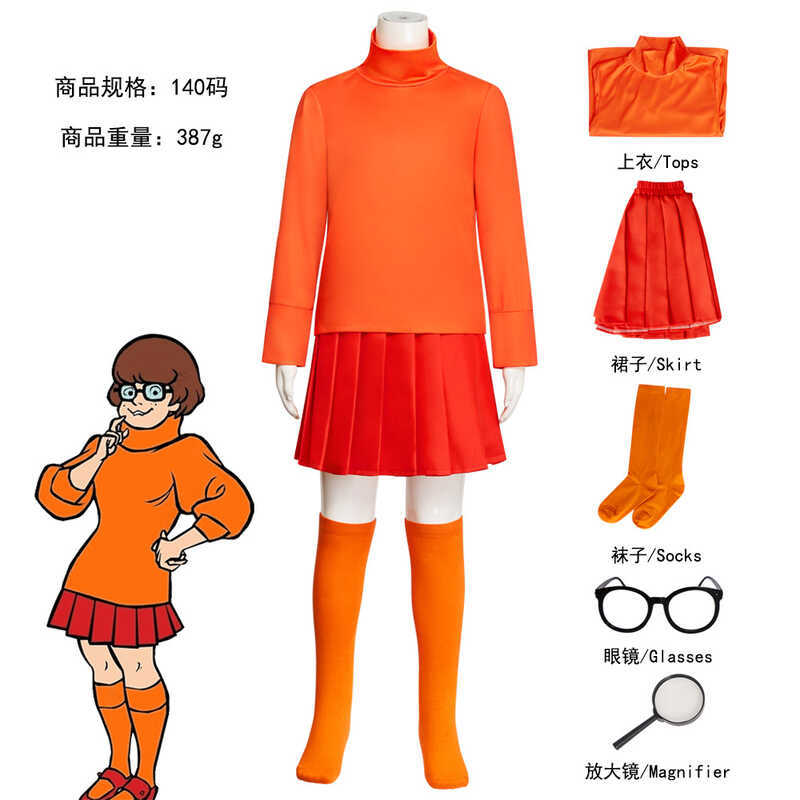Custom ⭐Aa Factory shopee Hot-Selling Scooby-Doo Velma Cosplay Costume ...
