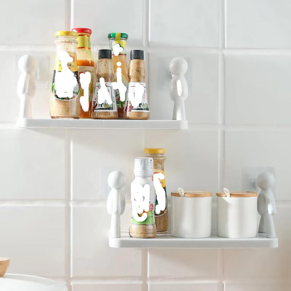 Bathroom Wall Hanging Organizer Shelf Human Hook Rack Floating Ledge ...