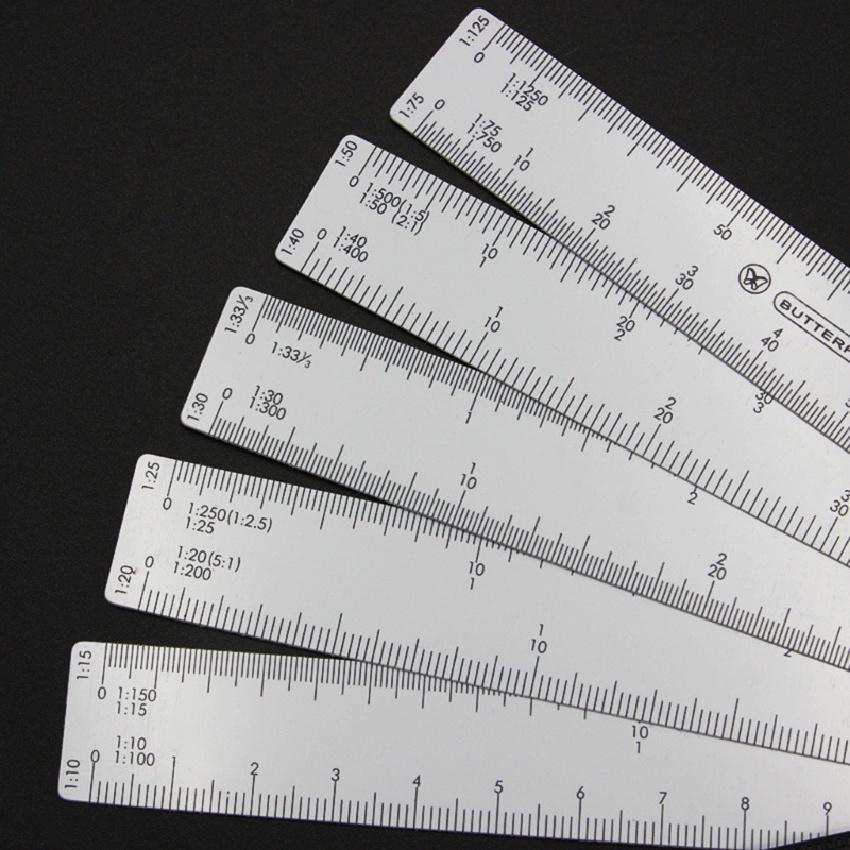 Butterfly Fan Shape Architects Scale Ruler Foldable Rulers With 5 ...