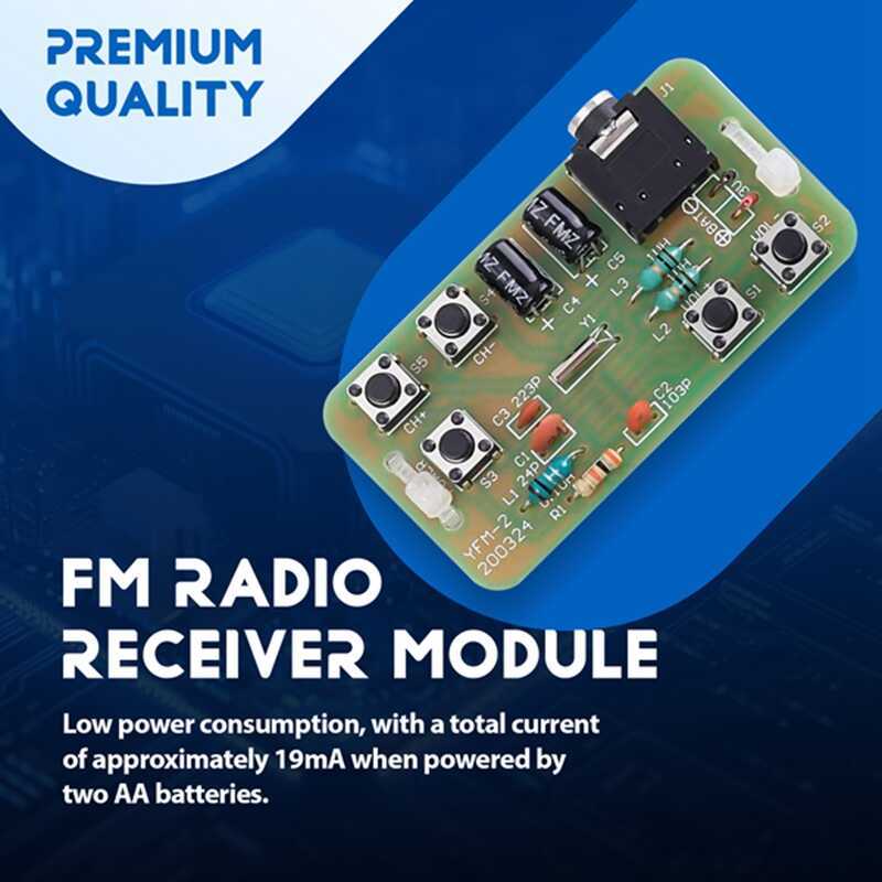 G376mhz-108Mhz Stereo FM Radio Receiver Module DIY Electronic Soldering ...