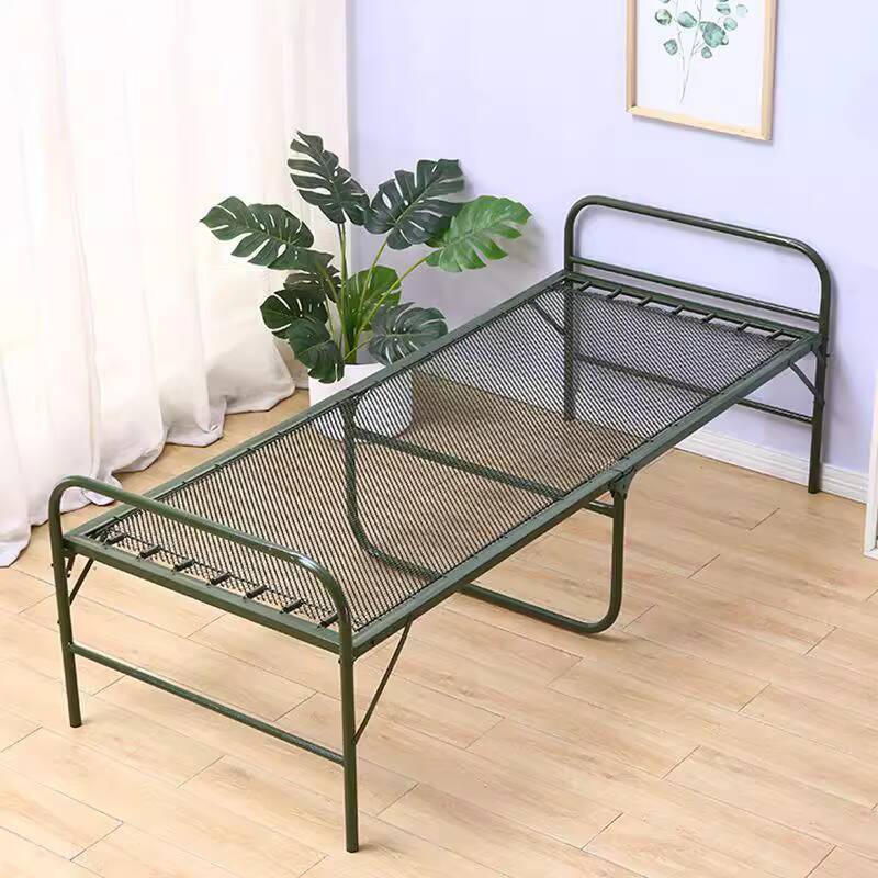 ☑♥ Folding Bed Single Bed Steel Wire Bed Simple Double Wire Spring Soft ...