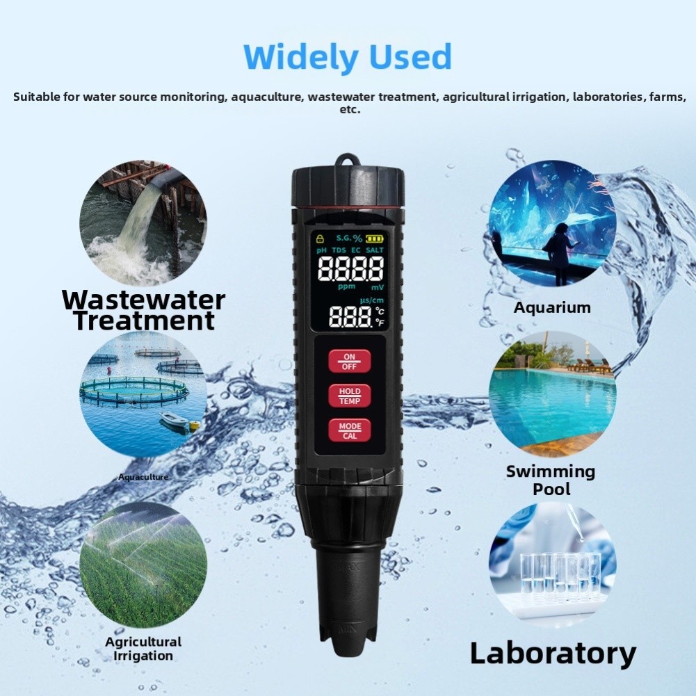 [WOES] 7-in-1 Multi-function Test Pen With LCD Display PH Meter Water ...