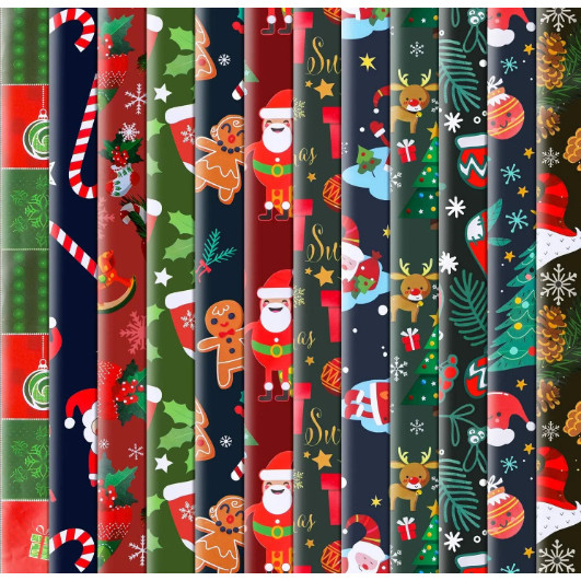 Christmas Wrapper Random Design Thick Glossy- 50 sheets | Shopee ...