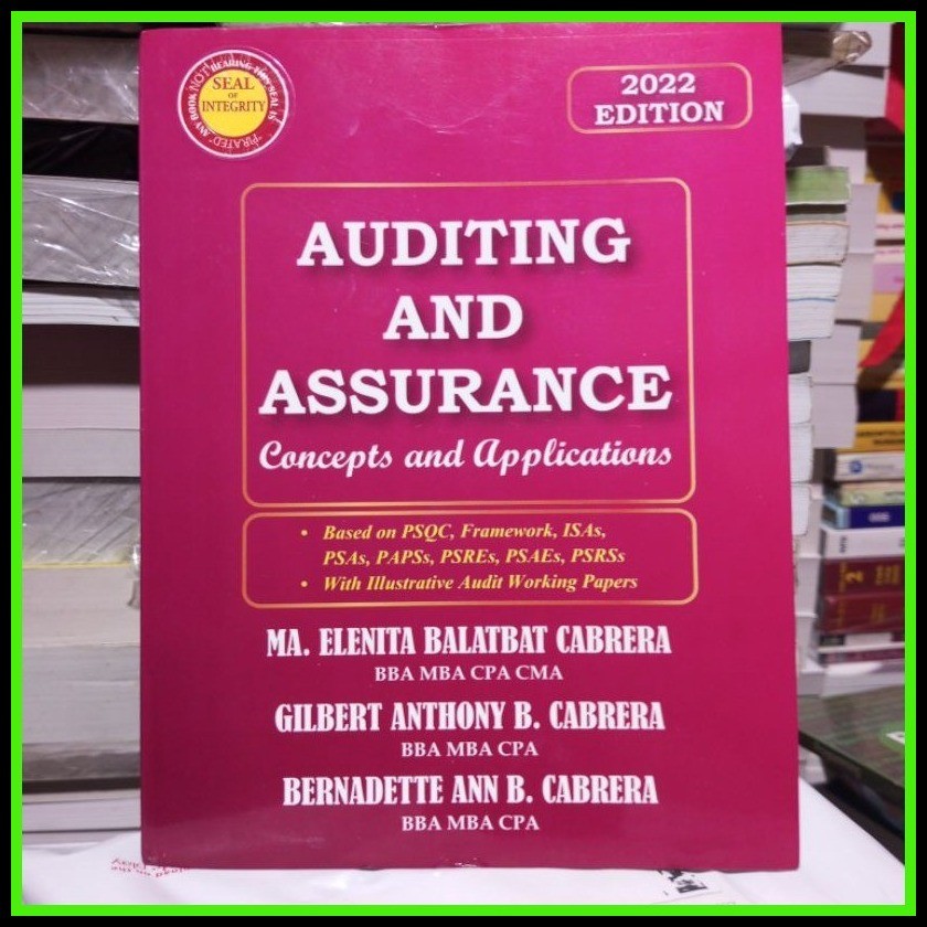 AUDITING AND ASSURANCE Concepts and Applications by Cabrera | Shopee ...