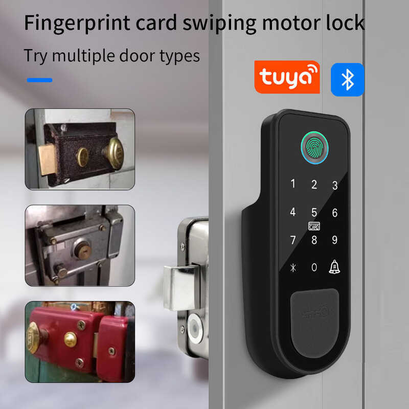 Bluetooth App Fingerprint Smart Gate Password RFID Card Rim Bolt ...