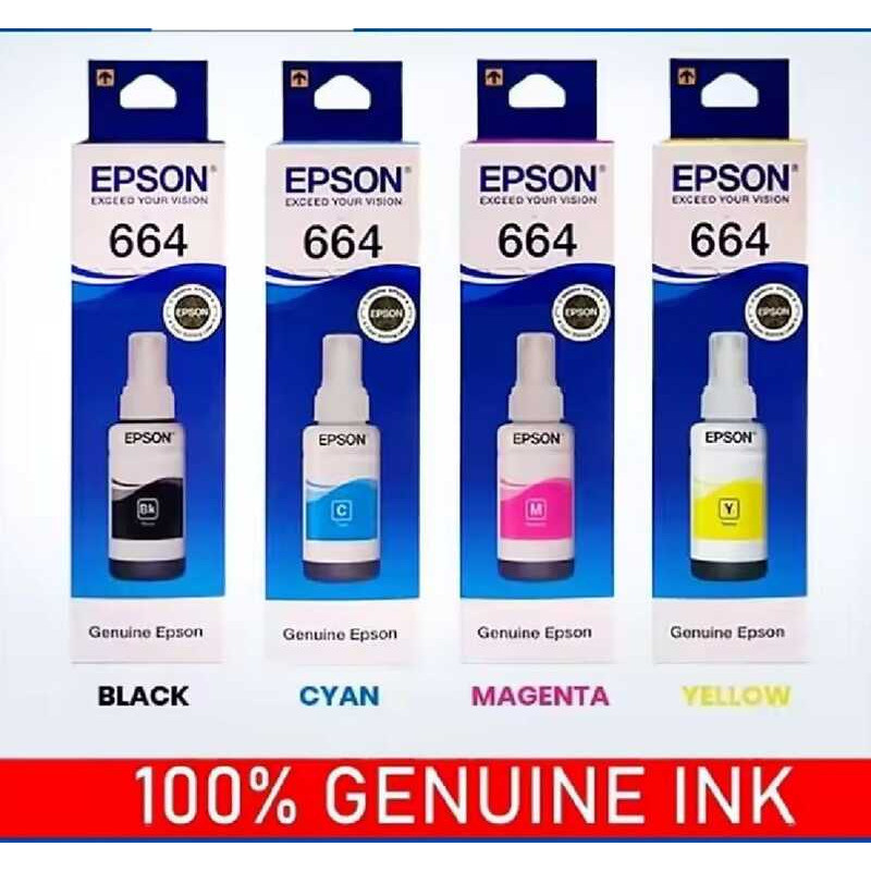Orig Epson Genuine 664 T664 Ink Bottle BCYM 4 Colors For L120/L360/L121 ...