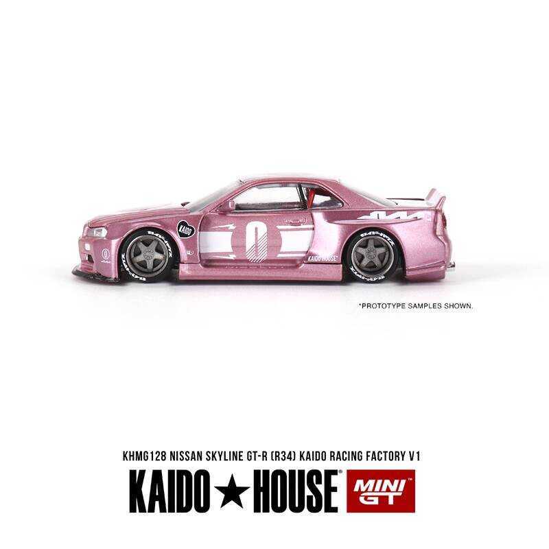 MINI GT 1:64 KAIDO House Nissan GTR R34 Pink RACING V1 Car Model ...